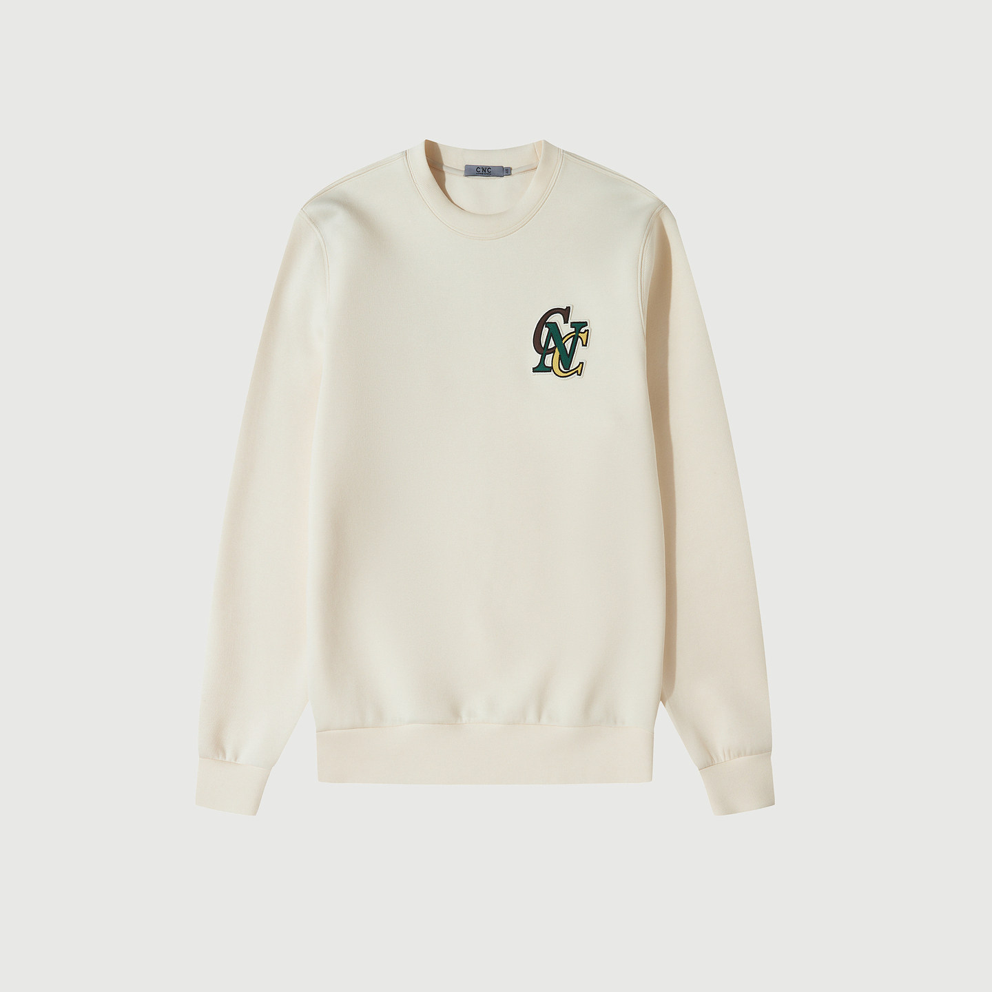 CNC男装奥莱男士春秋卫衣宽松圆领刺绣点缀潮牌经典轻奢长袖上衣,淘宝优惠券,粉丝福利购,淘宝优惠卷