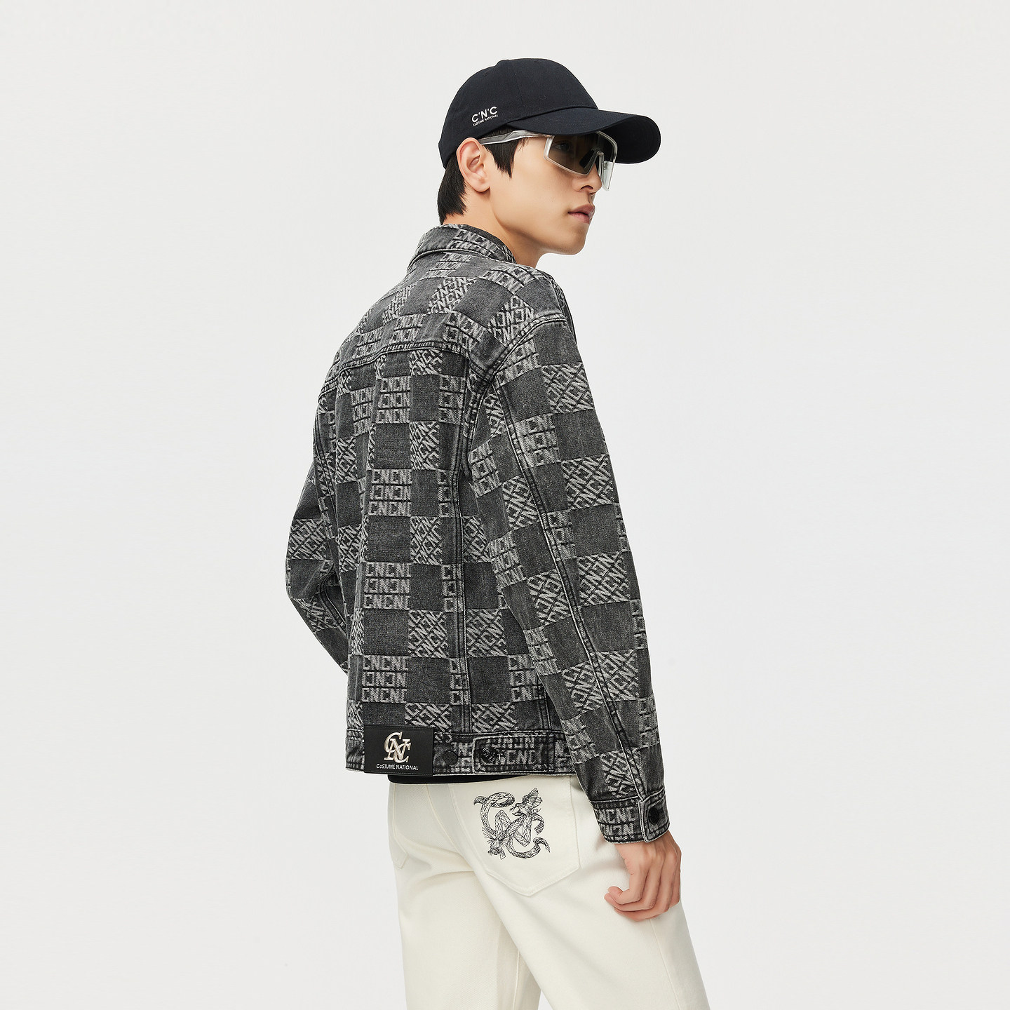 CNC男装奥莱满身LOGO提花潮流复古丹宁秋冬棉布牛仔夹克外套男,淘宝优惠券,粉丝福利购,淘宝优惠卷