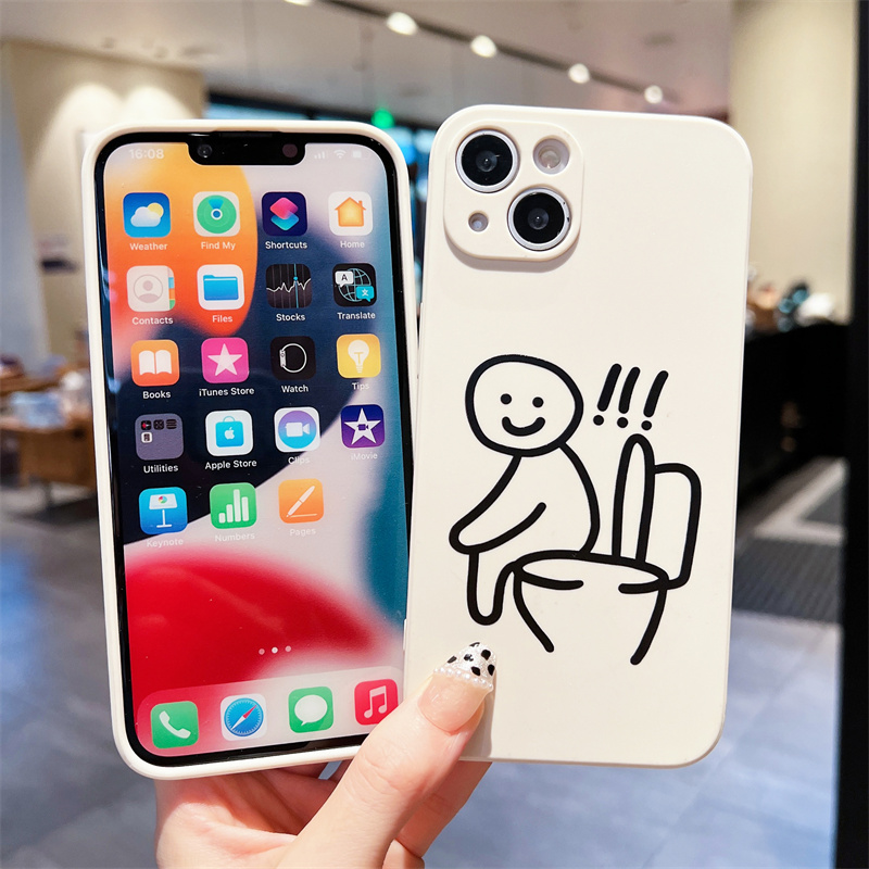 情侣恶搞创意火柴人适用iphone11/12promax手机壳13pro苹果xsmax全包7/8plus硅胶男女xr软壳15u防摔保护套se3