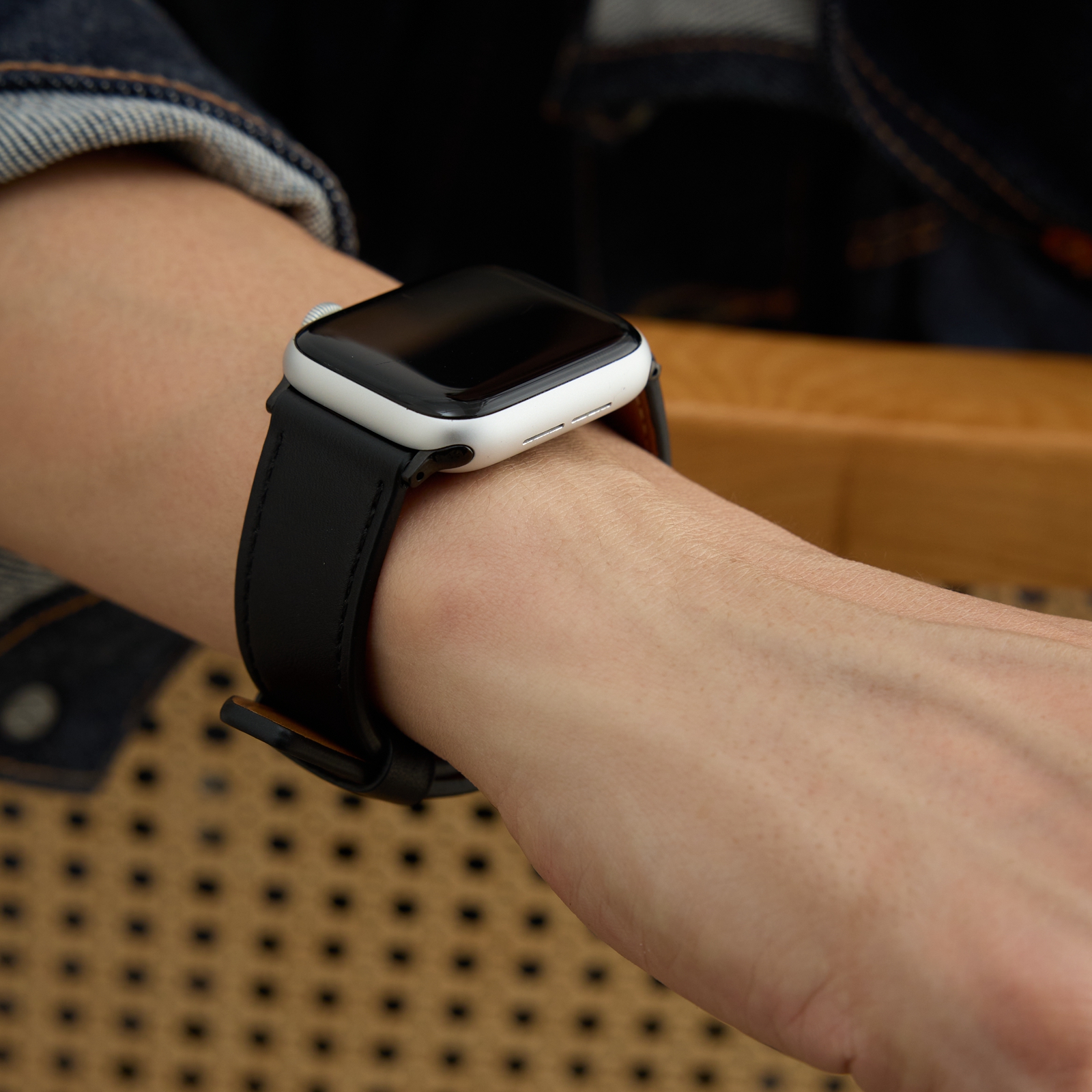 IWUJIAO适用苹果手表表带头层牛皮真apple iwatch s9 8 7 5 4 3 2 6 se 38mm 44mm 41mm 40 45mm  ultra 49mm - 图2