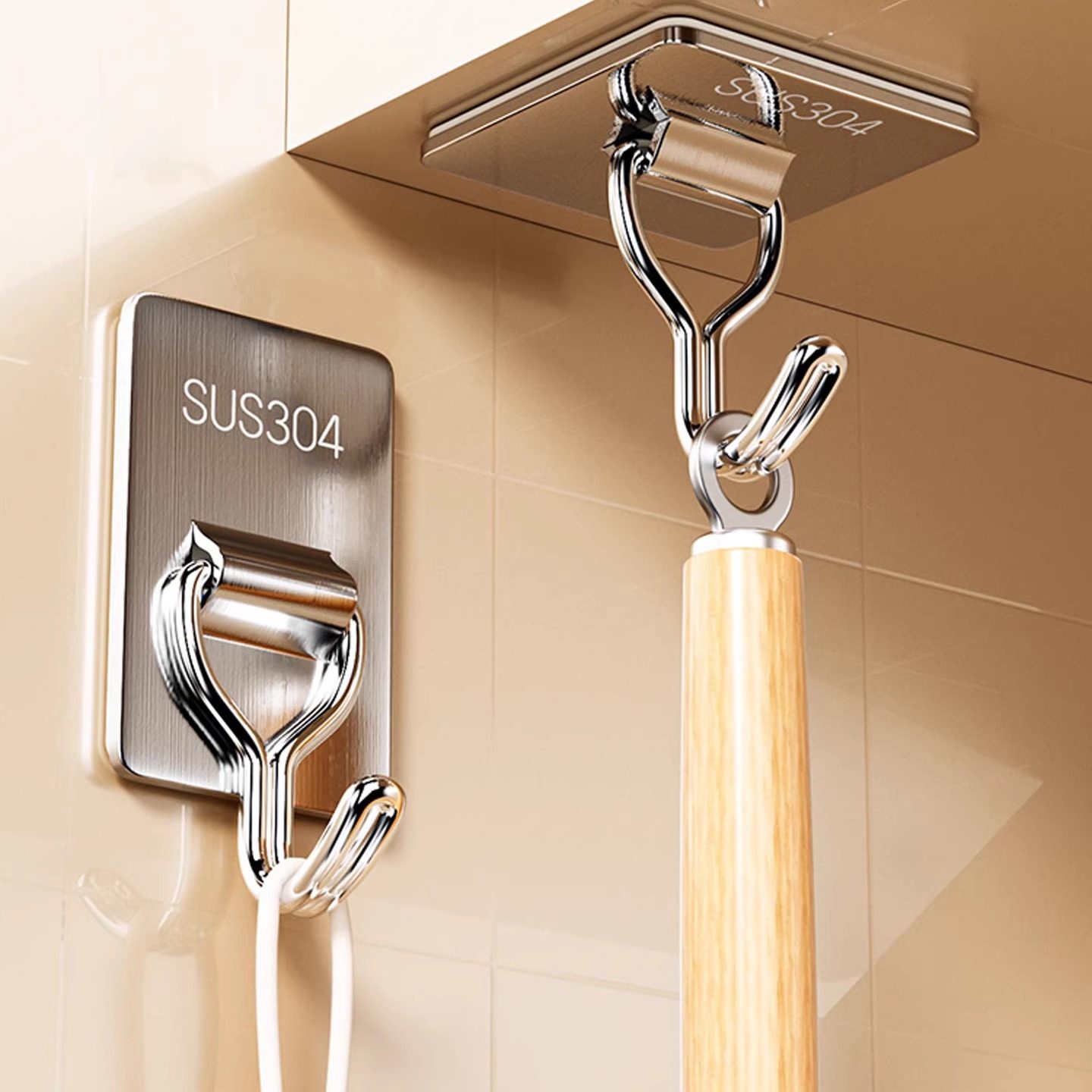 日本挂钩强力粘胶免打孔承重门后不锈钢浴室厨房粘钩厨房墙壁衣勾,淘宝优惠券,粉丝福利购,淘宝优惠卷