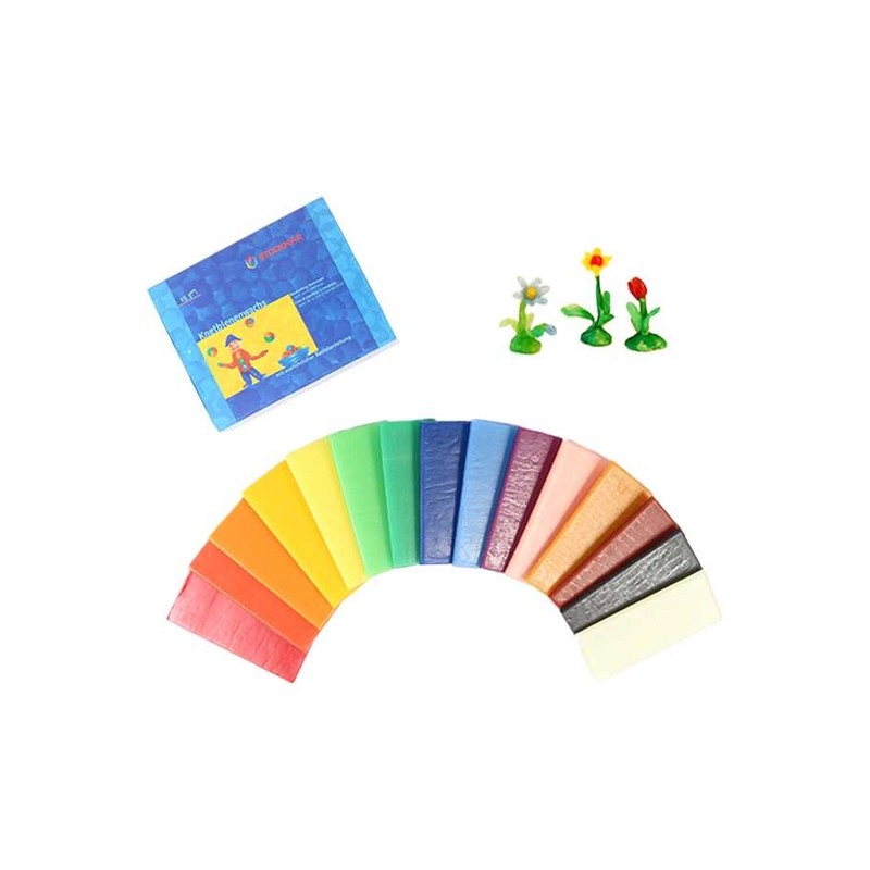 华德福社区店 史都曼造型蜂蜡片儿童创意彩泥橡皮泥15色 捏塑黏土,淘宝优惠券,粉丝福利购,淘宝优惠卷