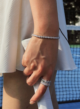【赵一博同款】meililove/莓拉轻奢满镶经典网球手链叠戴手饰新