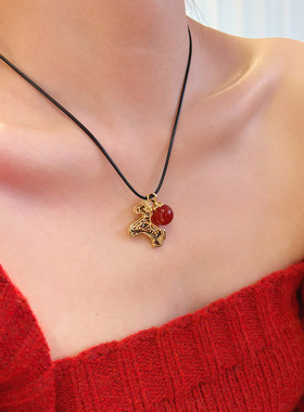 【生肖马】莓拉「马上开花」可调节蜡绳气质长款毛衣链女款长项链