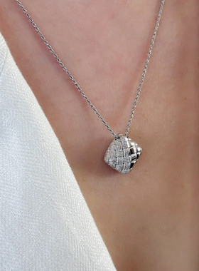 【胡可推荐】莓拉「编织方砖」中古肌理感气质吊坠项链/耳钉