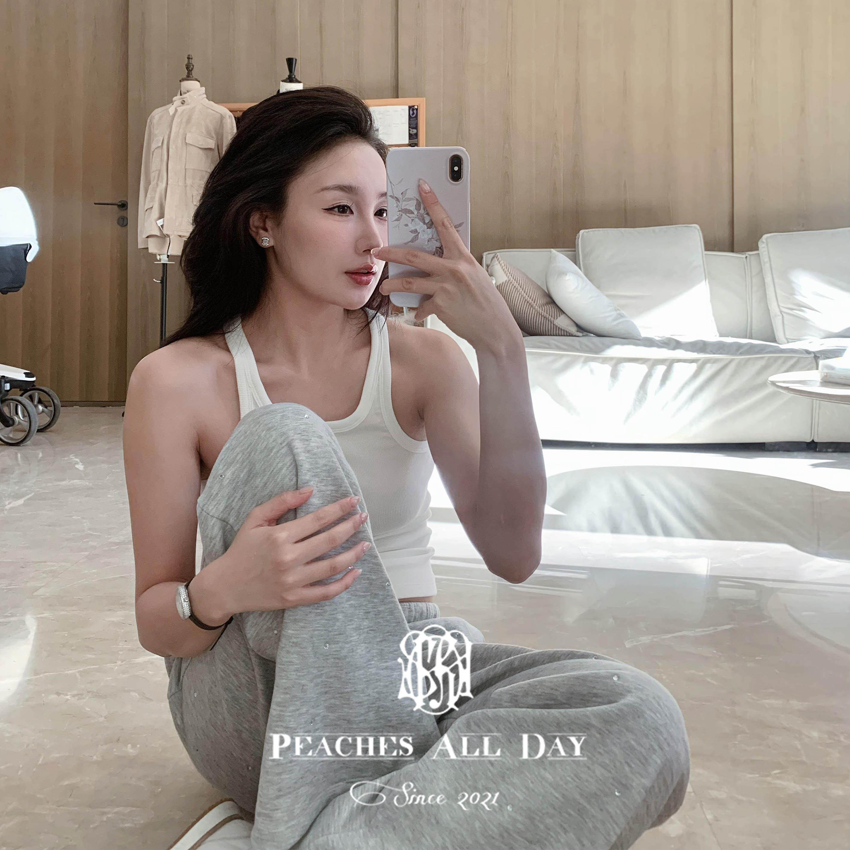 PEACHES ALL DAY D家钻钻中低腰薄绒孕妇友好百搭舒适卫裤,淘宝优惠券,粉丝福利购,淘宝优惠卷