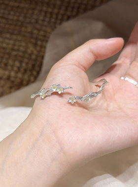 日韩饰品开口创意花朵手工银饰个性文艺花朵手镯生日礼物女