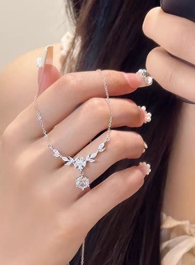 999纯银樱花项链女森系ins花枝月桂轻奢锁骨链送女友闺蜜