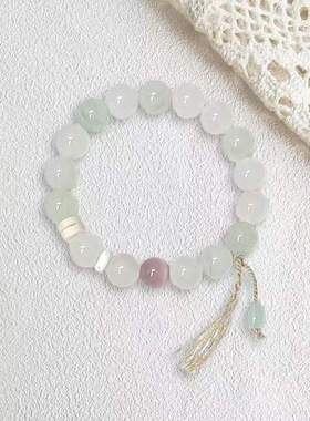 新中式冷门天山翠猫眼石手串女复古超仙高级感冷淡风闺蜜串珠手饰