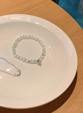 韩国ins潮珍珠手链女设计感小众百搭气质手镯情侣手串手饰品批发