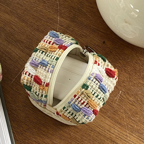 复古简约蓝牙耳机包迷你零钱收纳小包个性小巧包包挂件便携随身包 - 图3