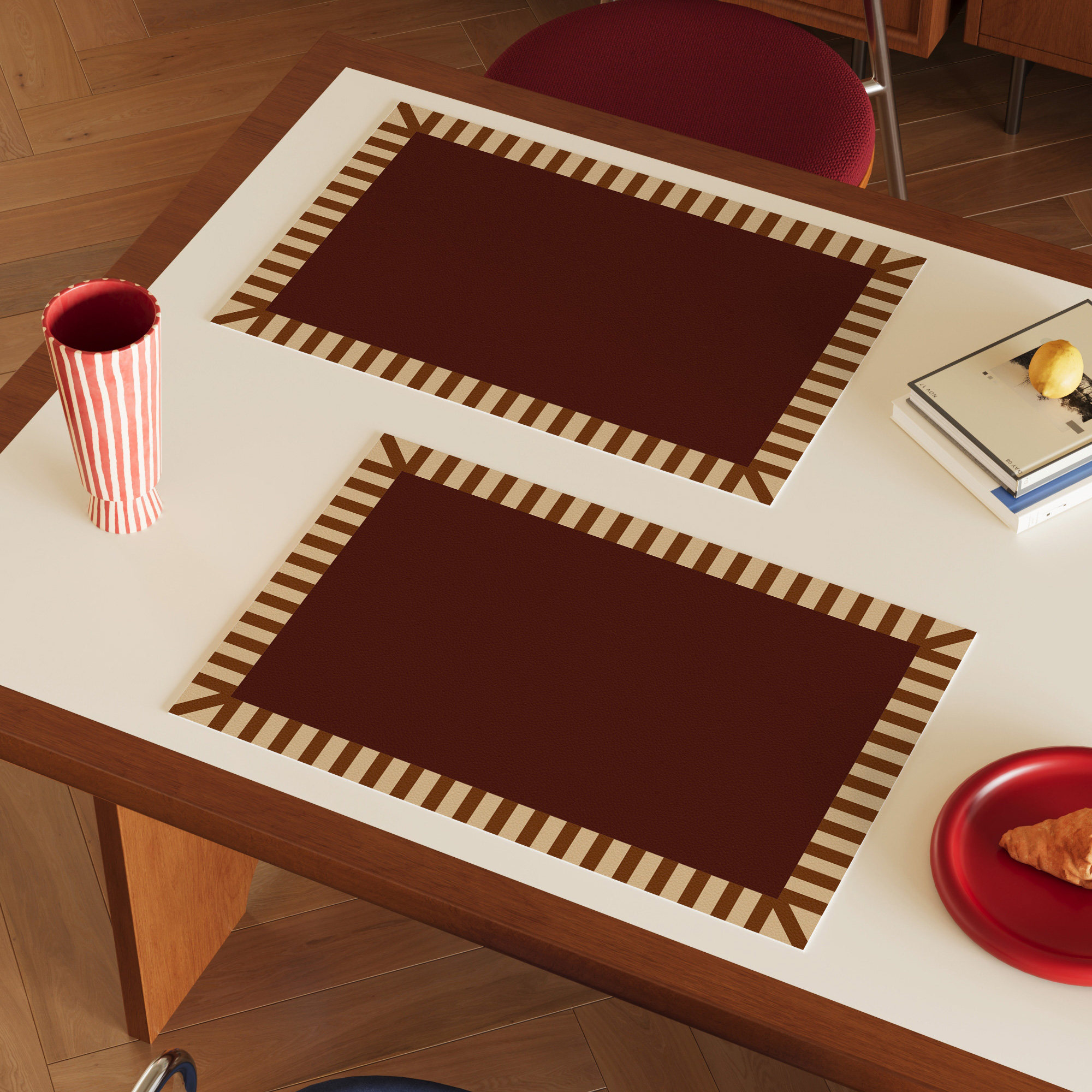 皮革餐垫包豪斯中古风防水防油防烫隔热垫免洗可擦西餐垫小块桌垫,淘宝优惠券,粉丝福利购,淘宝优惠卷