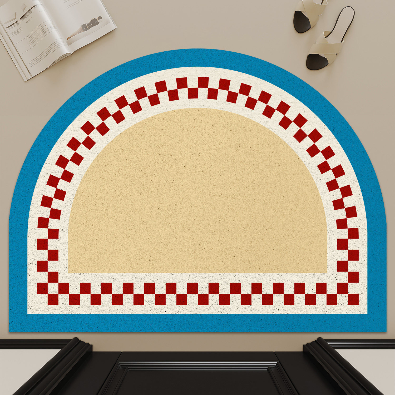 丝圈入户门地垫半圆形多巴胺门口进门脚垫大门口刮沙除尘玄关地毯,淘宝优惠券,粉丝福利购,淘宝优惠卷