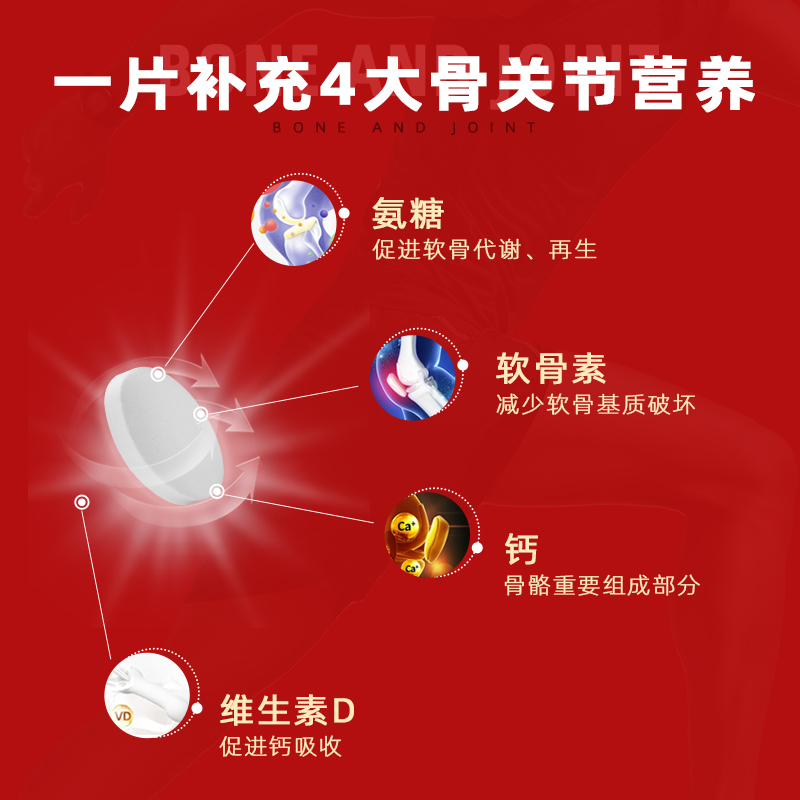 哈藥蓋中蓋氨糖軟骨素鈣片中老年人禮盒裝_蓋中蓋旗艦店_保健食品_膳食營養補充食品