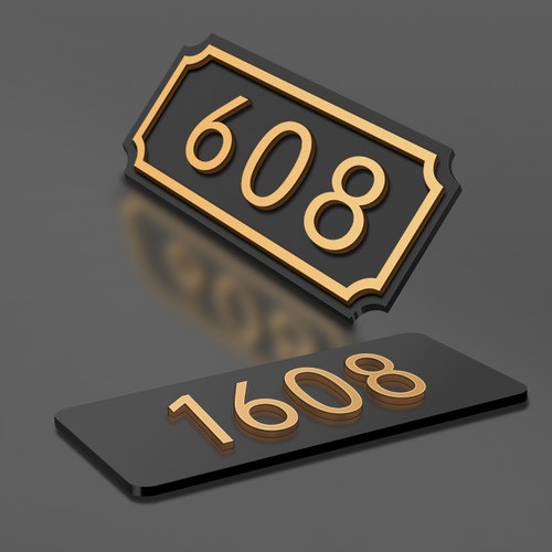 亚克力门牌号码牌家用轻奢磁吸房间号定制高级感入户门装饰房号宾馆创意酒店门口门号标识办公室出租房数字贴 - 图3