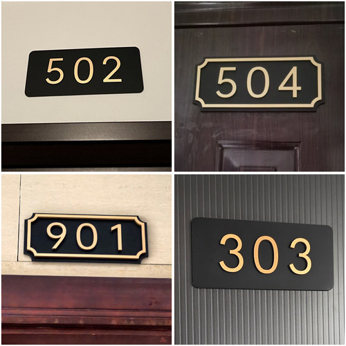 亚克力门牌号码牌家用轻奢磁吸房间号定制高级感入户门装饰房号宾馆创意酒店门口门号标识办公室出租房数字贴 - 图2