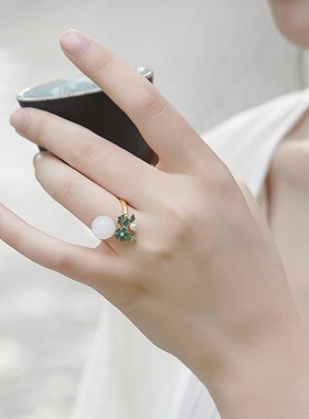 梅花系列925银戒指女士知性文艺小清新ins饰品520送女友礼物