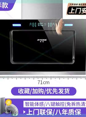油烟机双电机家用厨房壁挂式抽油烟机双电机语音控制自动清洗