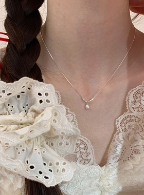 S925纯银天然淡水珍珠碎银子项链