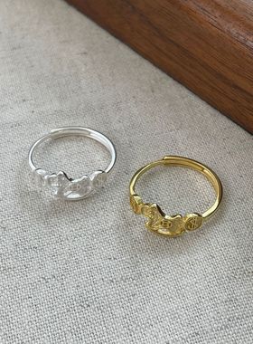 S925纯银小马铜钱戒指女高级感马