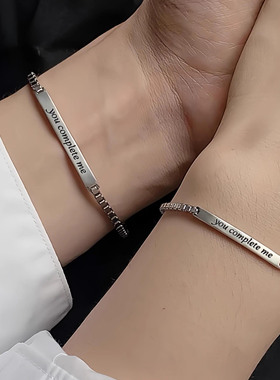 正品纯银情侣手链不掉色可刻字