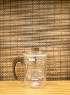 茗艺师玻璃三件杯泡茶杯办公公杯喝茶杯个人专用高档水杯