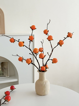 Persimmon emulated flower living-room furnishing vase decoration floral pendulum piece of fortune and fruit creative red fruit fake persimmon persimmon