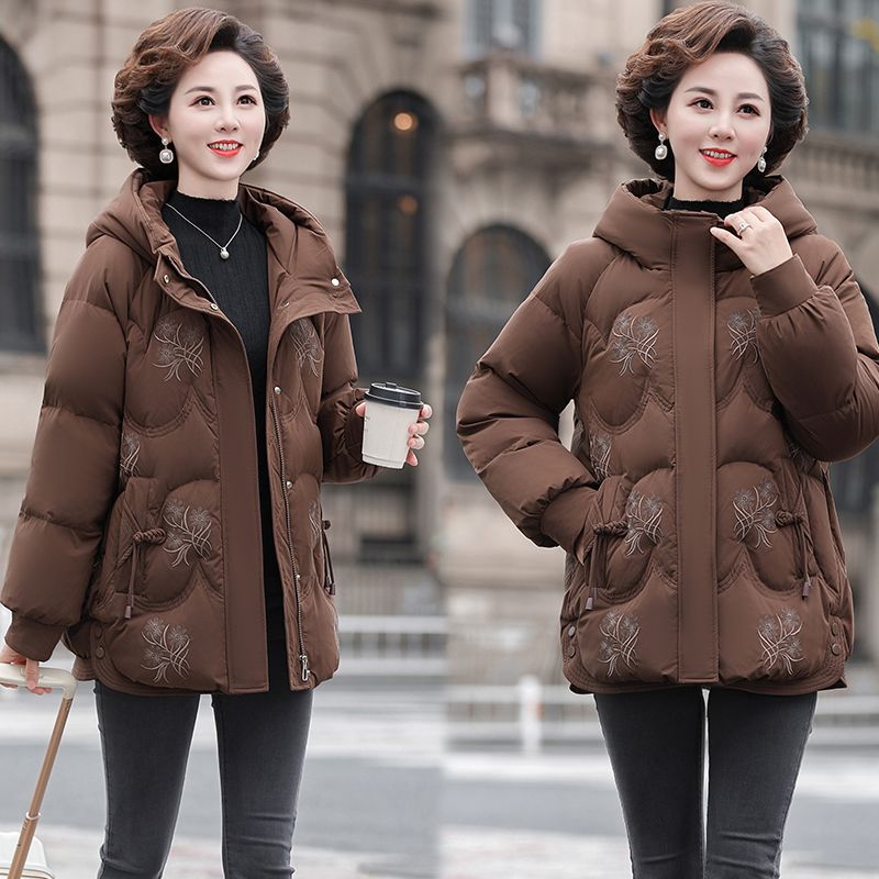 中老年妈妈新款冬季时尚冬装保暖女外套中年新中式洋气高档羽绒服 - 图1