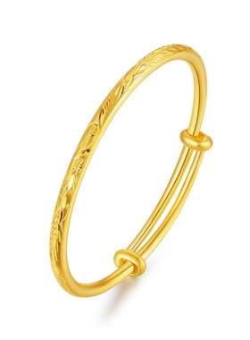 9999黄金色龙凤呈祥可调节手镯