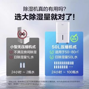 美的除湿机家用地下室抽湿车间内除潮仓库除湿器工业大功率抽湿机