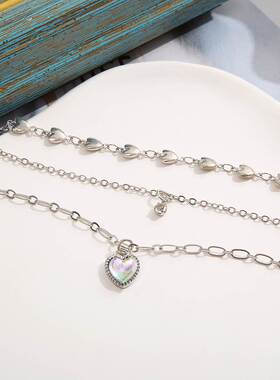 Europe America Multi layered Necklace Heart clavicle choker