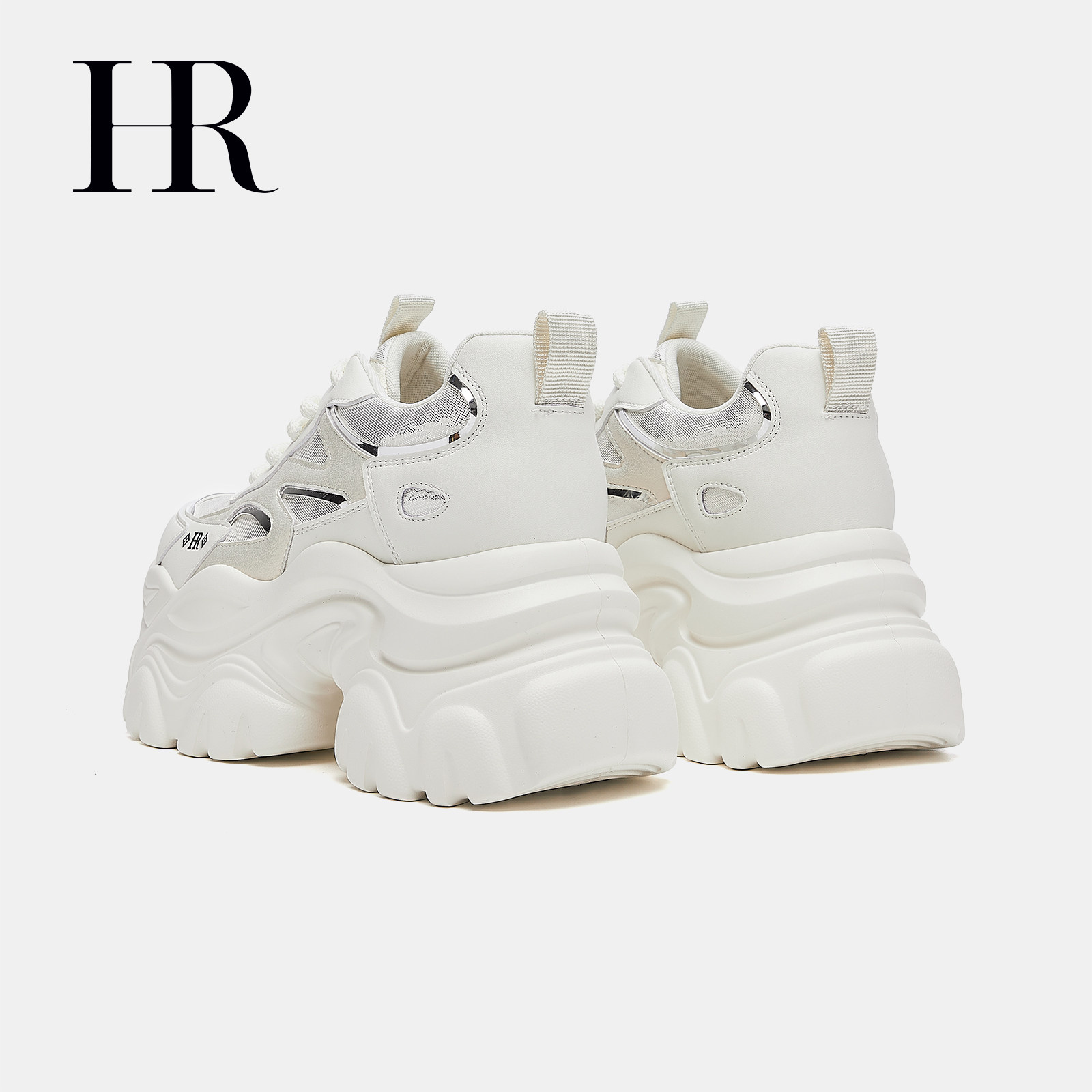HR赫莲娜老爹鞋2026春季新款女鞋子小众百搭厚底内增高休闲小白鞋,淘宝优惠券,粉丝福利购,淘宝优惠卷