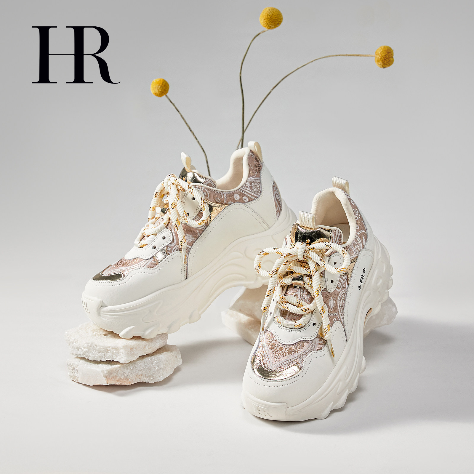 HR赫莲娜老爹鞋2025秋冬季新款女鞋子厚底小众巨好看运动休闲加绒,淘宝优惠券,粉丝福利购,淘宝优惠卷