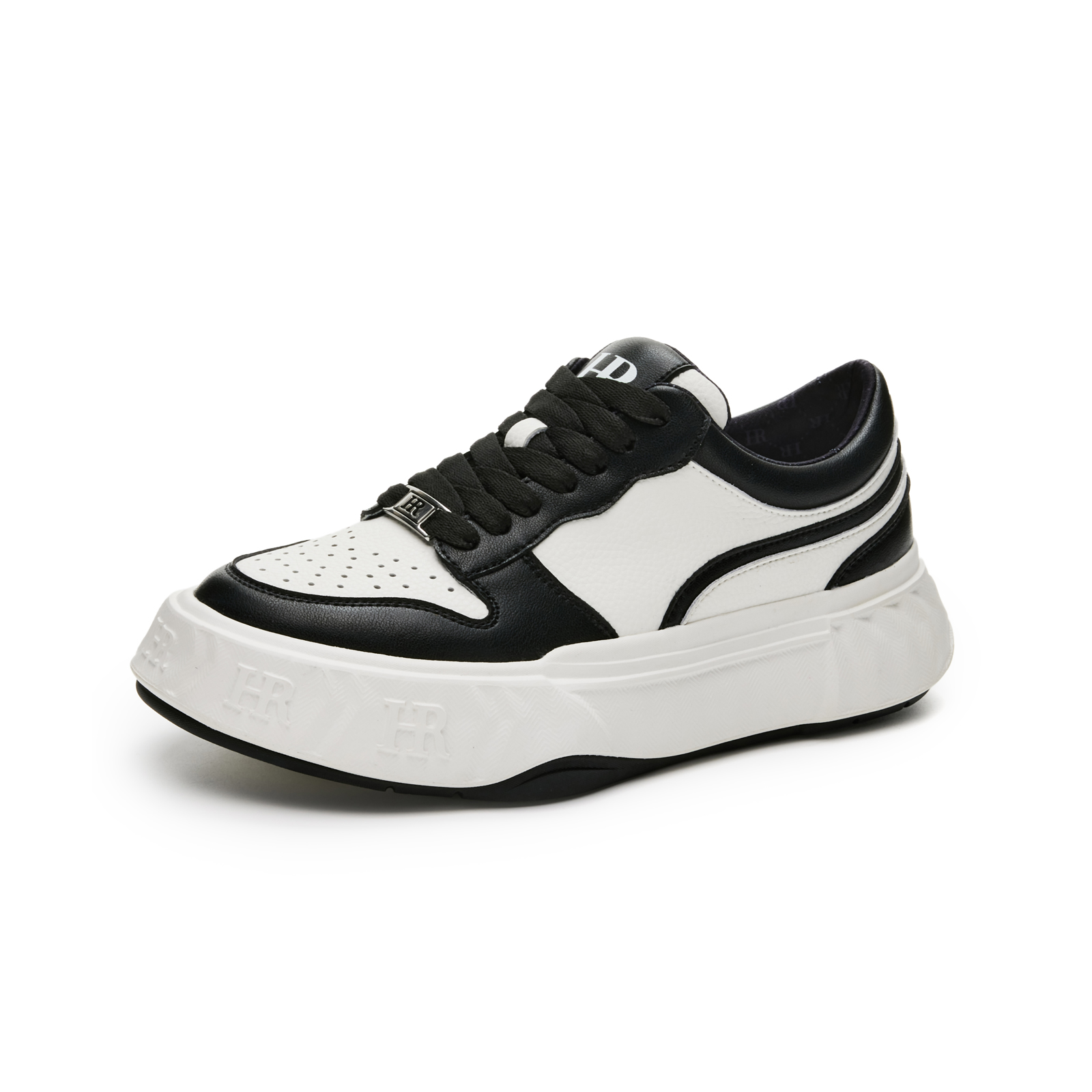 HR赫莲娜板鞋2025年秋季新款时尚休闲鞋厚底黑白个性潮百搭女鞋子 - 图0