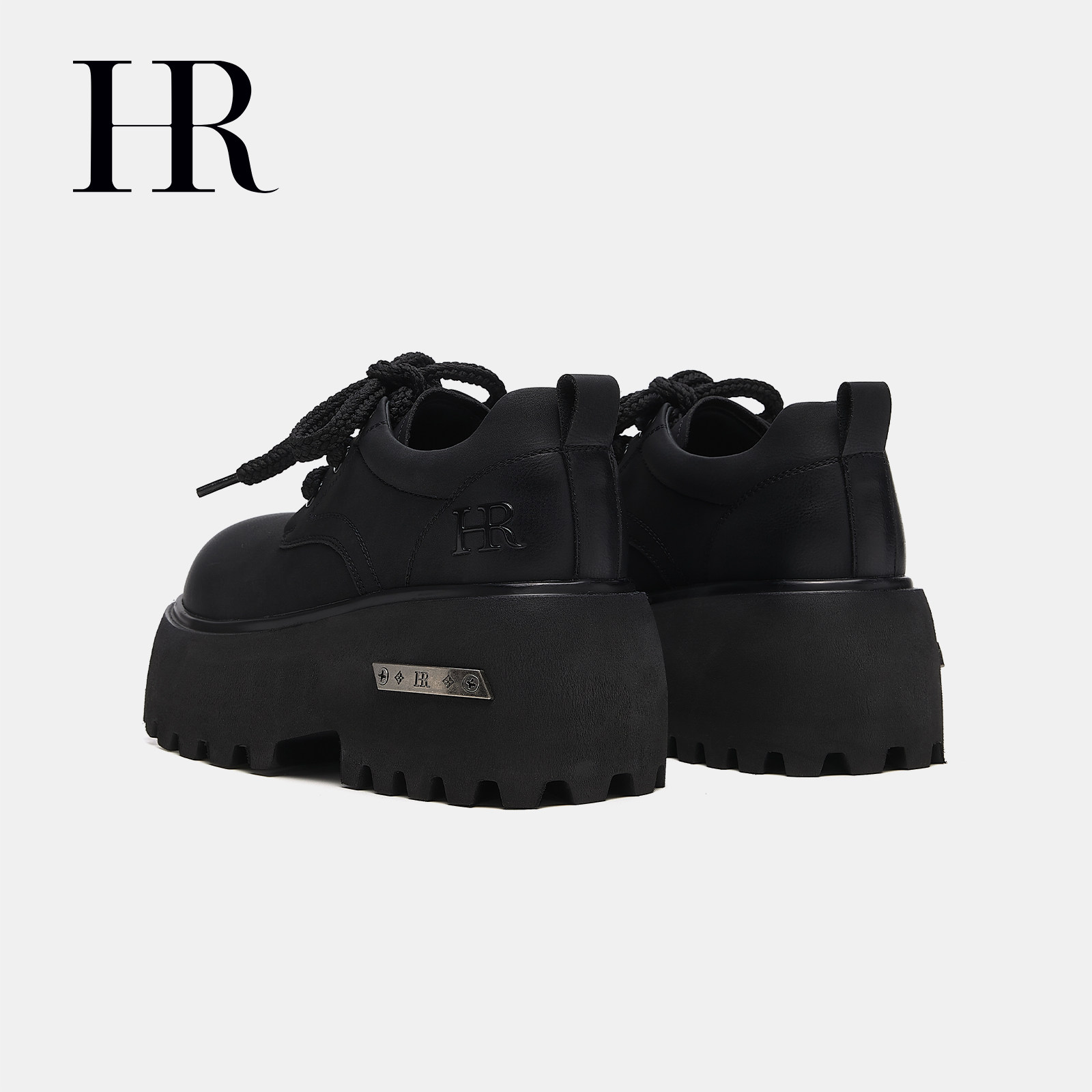 HR赫莲娜女鞋子2026春季新款德比鞋松糕乐福鞋复古擦色系带小皮鞋,淘宝优惠券,粉丝福利购,淘宝优惠卷