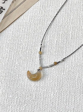 清冷感月亮项链女款轻奢小众独特
