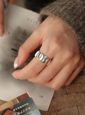 亮片素圈戒指女小众设计轻奢高级
