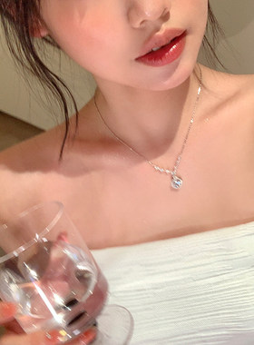 爆闪方糖项链女款2026新款锁骨链