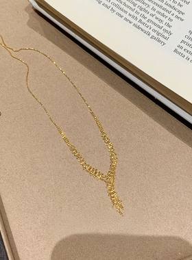 金色麦穗流苏项链女轻奢小众配饰