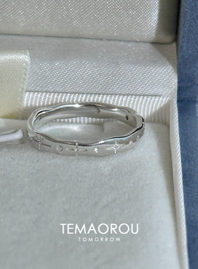 波浪窄边银色戒指韩系ins食指戒