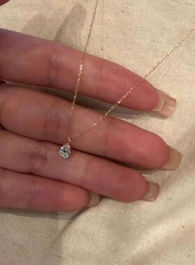 细闪仿钻水滴项链女款夏季配饰女