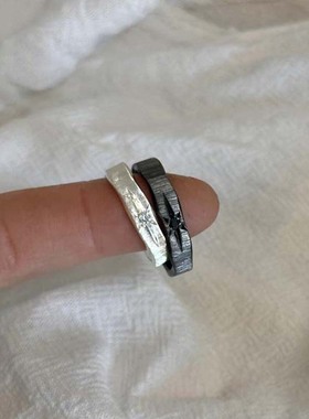 星芒素圈戒指女小众设计轻奢高级