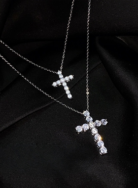 银色十字架项链小众配饰高级颈链