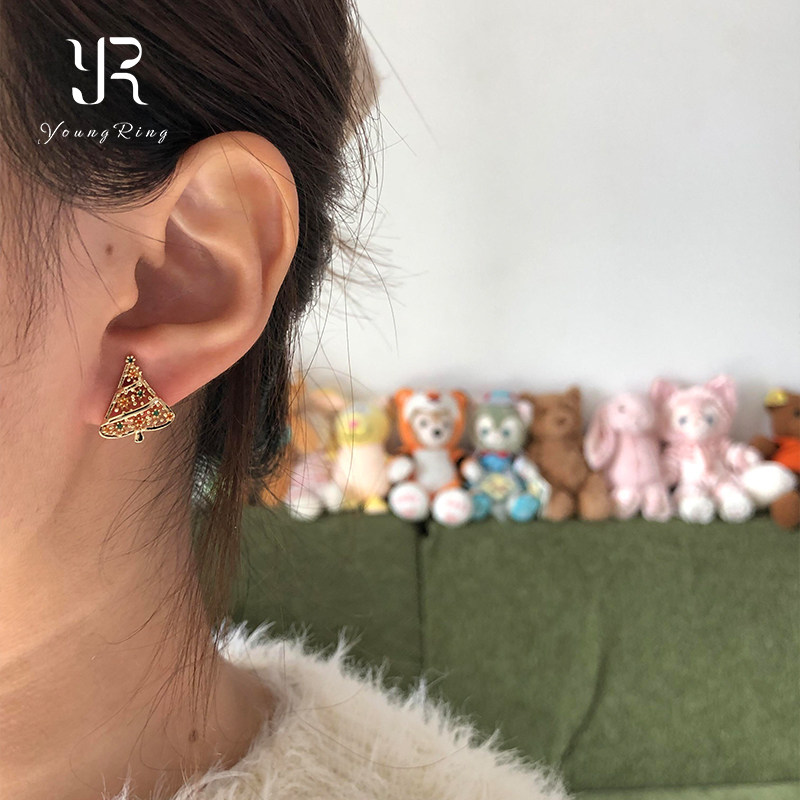 爆闪红绿配色许愿树圣诞耳钉高级感甜美风秋冬氛围感圣诞节耳饰女,淘宝优惠券,粉丝福利购,淘宝优惠卷