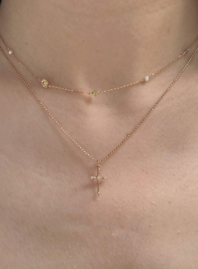 十字架金色项链女款轻奢小众颈链