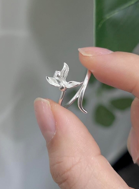 栀子花戒指女小众设计轻奢高级感