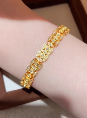 爆闪铜钱手链女轻奢精致新年手饰