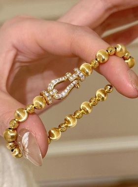 马蹄扣串珠手链中古vintage手饰