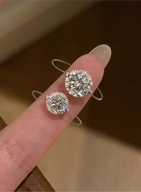 隐形鱼线仿悬浮钻戒指女轻奢精致