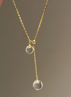 露珠仿白水晶项链女款2025新款